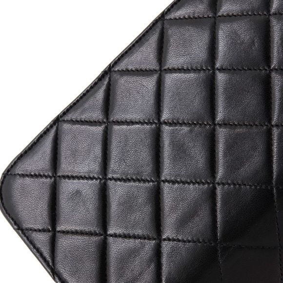Chanel Vintage Full Flap Bag Quilted Lambskin Mini Black - Picture 9 of 10